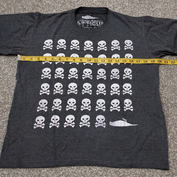 Atticus Blink 182 skulls grey crewneck cotton tee shirt - Picture 7 of 10